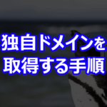 独自ドメインを取得する手順